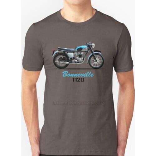 Bonneville T120 1961 T Shirt Round Collar Short Sleeve T-Shirts Motorcycle Transport Transportation Bonneville Classic