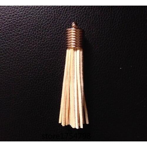 FUYIER Gold Top Suede Tassel Long Tassel DIY Pendant For Key chains Earrings Charming Jewelry Accessories 7.8cm 12pcs/lot