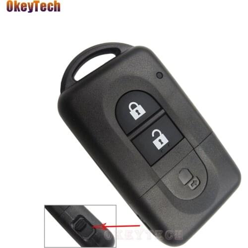 OkeyTech Key For Nissan Micra Xtrail Qashqai Juke Duke 2 Buttons Remote Car Key Shell Cover Replacement Uncut Blade Key Fob Case