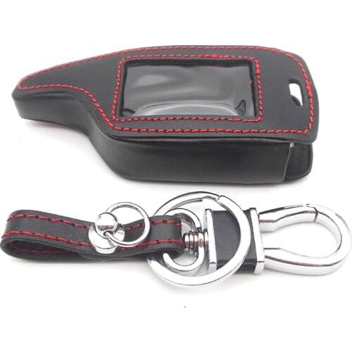 Leather cover for Scher Khan Magicar 5 6 Leather Case For Scher-khan Magicar M5 M6 Alarm Remote Keychain Cover Protector