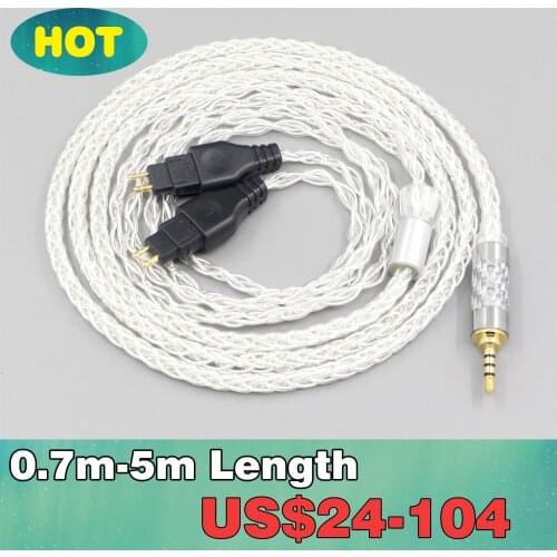 LN006543 3.5mm 2.5mm XLR 4.4mm 8 Core Silver Plated OCC Earphone Cable For Sennheiser HD580 HD600 HD650 HDxxx HD660S HD58x HD6xx