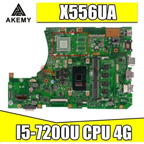 For Asus VivoBook X556UA X556UAM X556UAK X556UV X556U laptop motherboard mainboard with I5-7200U CPU 4G RAM DDR4 test full 100