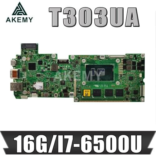 T303UA Laptop motherboard for ASUS Transformer 3 Pro T303UA T303U original mainboard 16GB-RAM I7-6500U