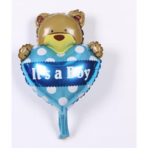 1PCS mini aluminum foil baloon Print it a boy&girl Foil balloon Heart bear Helium ballon Wedding Valentines days decoration
