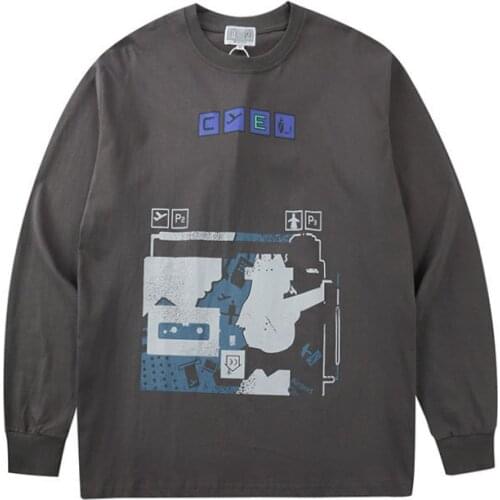 Chao brand CAV EPMT direct jet long sleeve T-shirt CE C.E direct jet printing long sleeve T-shirt for men and women