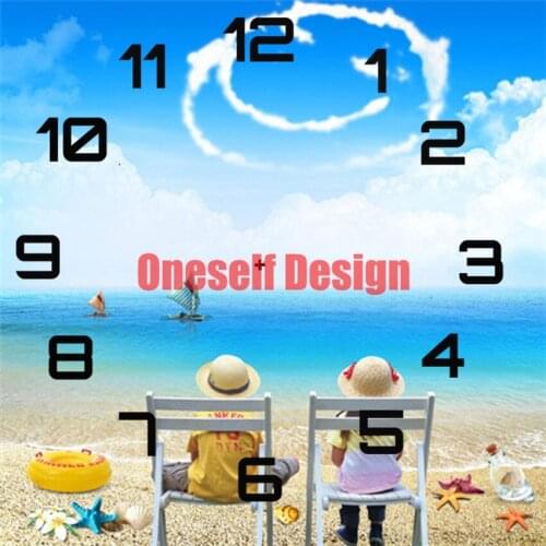 2021 new diamond painting full square clock beach diamond embroidery full set diy frame wall sticker diamond mosaic sale beach