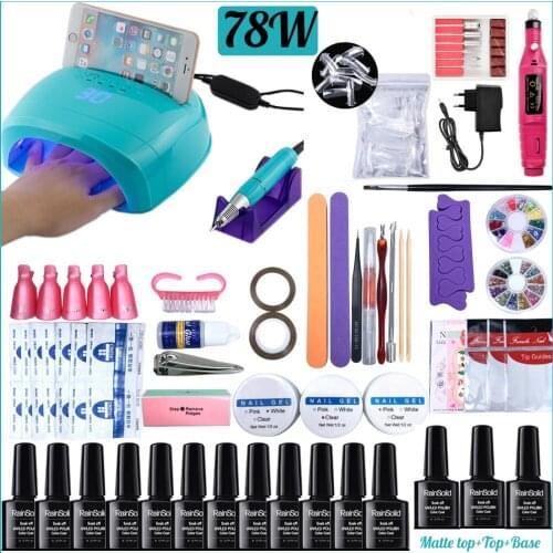NEW Nail Set With 2-IN-1 UV/LED Lamp Electric Nail Drill Machine Dryer Lamp All For Manicure Tool Kit Art Tools