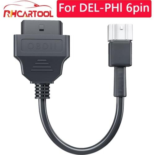 OBD2 Connector for Motorcycle Motobike Moto For DEL-PHI 6pin To 16pin OBD2 Extension Cable