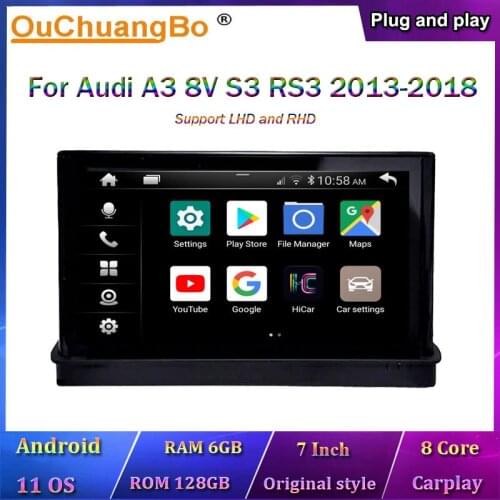 Ouchuangbo 4G Android 10 Audio Player Radio GPS Navigation For Audi A3 2013-2018 Support 8 Core 4GB 64GB CarPlay