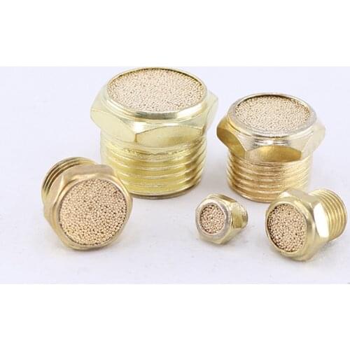 Pneumatic component solenoid valve muffler Pneumatic BMSL copper muffler flat head long head BSL-01/02/03/04/06 points