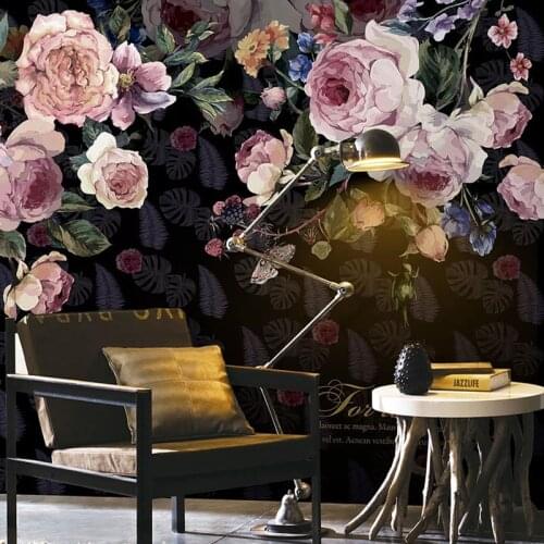 Custom Wallpaper European Style Retro Rose Flowers Oil Painting Photo Wall Murals Living Room Bedroom Luxury Home Decor Frescoes