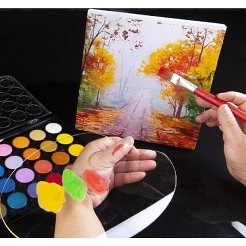 Clear Acrylic Artist Paint Mixing Painting Tool for Painting Makes Cleanup Watercolour Palette White Painting Pallet