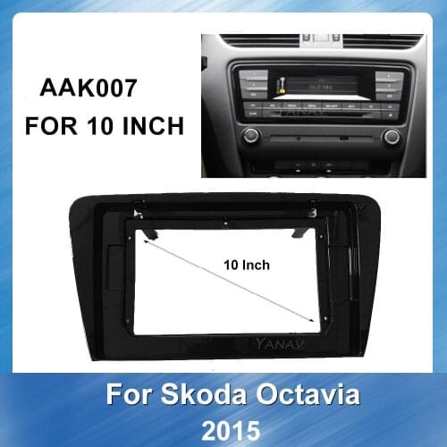 2 din Android Car radio audio Face Dash Mount Trim Kit fascia frame for Skoda Octavia 2015 car DVD video player fascia frame