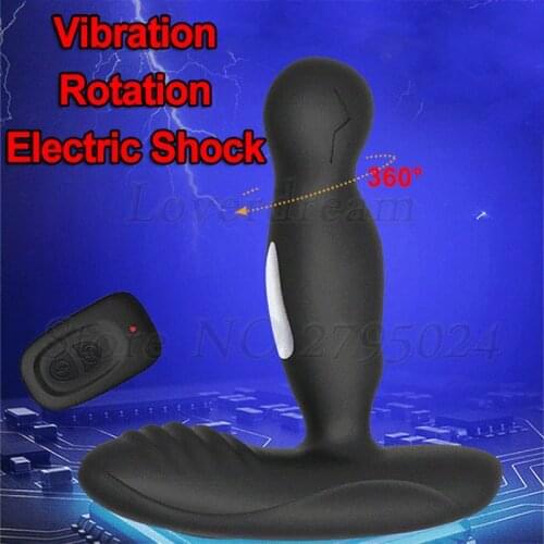 Sex Toys 16 Modes Vibrating 3 Modes Rotation For Men Electric Shock Prostate Massager Female Vagina Dildo G-Spot Testis Vibrator