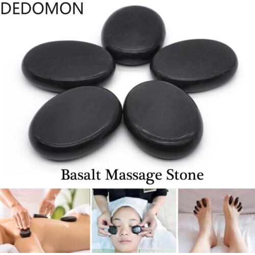 7PCS / Lot Hot Spa Rock Basalt Stone Beauty Stones Massage Lava Natural Stone Head Neck Shoulder Head Body Massager