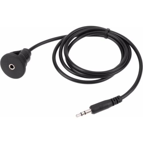 Mayitr 1M 3.5mm Male to Female AUX Extension Cable Waterproof Car Dash Flush Mount Aux Cable + Bracket for Boat Bike Trailer