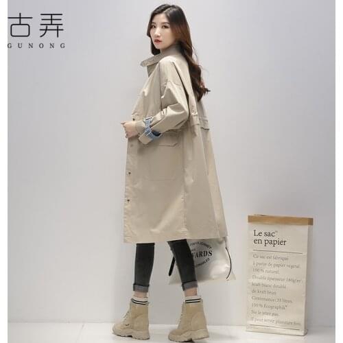 Windbreaker Womens Middle Long 2021 Spring New Korean Loose Casual Spring Thin Overcoat Is Popular This Year