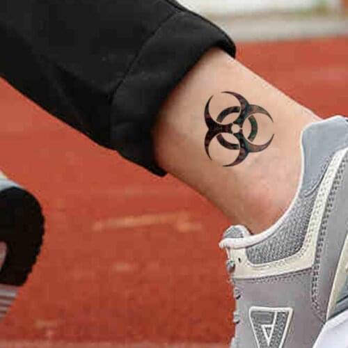 Waterproof Temporary Tattoo sticker Biological hazard Biohazard danger tatto flash tatoo fake tattoos for men women