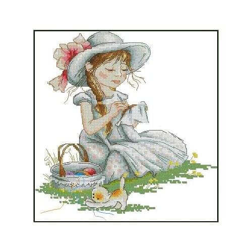 Top Quality Lovely Counted Cross Stitch Kit Embroidery Girl Embroiderer luca-s luca