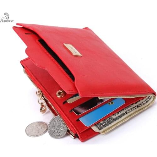 Womens Wallet Zipper Hasp Short Wallet Top Quality PU Leather Purse Female Mony Bag Coin Purse