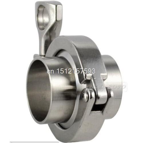 2 Pcs 38MM 1-1/2" 1.5" OD Sanitary Weld Ferrule + Tri Clamp + PTFE GasketStainless Steel SUS SS 304