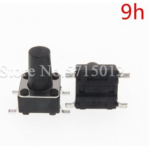 200pcs SMD Push Button Switch 6*6*9mm 4Pin micro Tactile Tact Switch Self-reset Switches round hesd