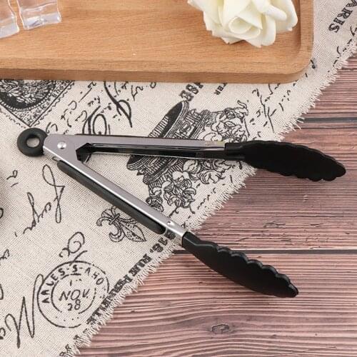 9 Inch Stainless Steel Tong Clamp Silicone Kitchen BBQ Handle Non-Slip Clip Food Meat kitchen gadget