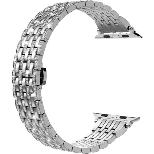 Luxury Diamond Strap for Apple Watch Band 6 44mm 40mm 38mm 42mm Stainless steel Bracelet for iWatch series SE 6 5 4 3 Wristbands