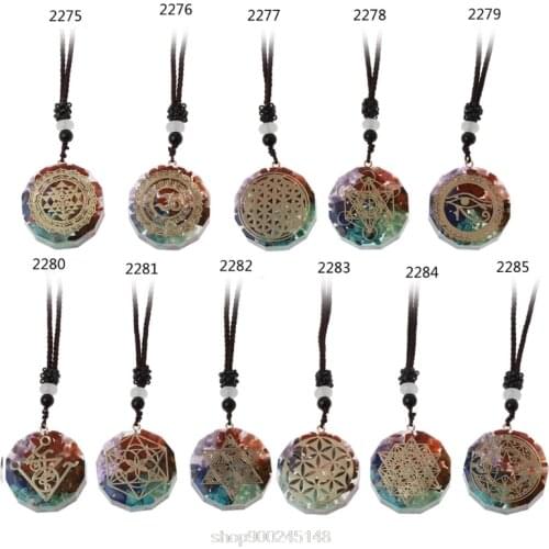 Necklace Metatron Cube Orgonite Energy Pendant 7 Chakras Reiki Healing EMF Protection Crystal Necklace N03 20 Dropshipping