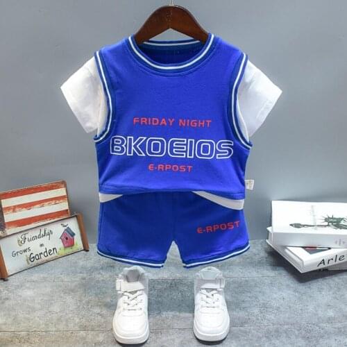 Black /Red /Blue Boys Girls Sports Basketball Clothing Summer Jersey Set Sportswear Suit For 1-5 Years Toddler Kids Boys Baby