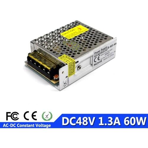 DC48V 1.3A 60W Switch power supply Driver AC100-240v TO DC 48V Power Source For LED Strip Display Light CNC Motor Stepper