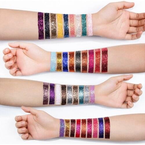 Holographic Sequins Glitter Shimmer Diamond 24 Colors Eye Shiny Skin Highlighter Face Body Glitter Festival Makeup Gold Shadow