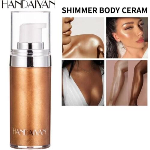 HANDAIYAN 20ml Metallic Photosensory Liquid Highlighter Face& Body Luminizer Shimmer Shine Makeup Highlighter Body Bronzer TSLM1