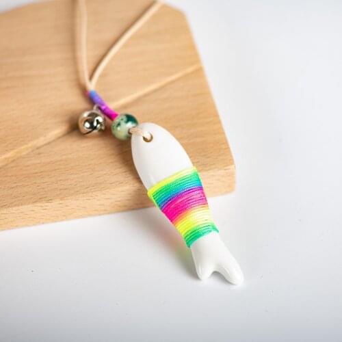 Ceramic pendant handmade necklace ceramic Cartoon horse necklaces #IY469