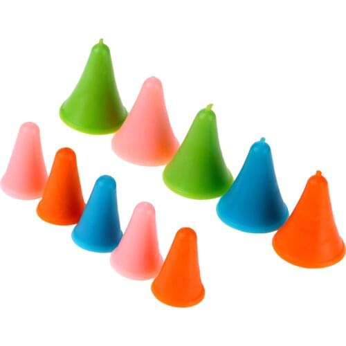 2 Sizes 10pcs Knitting Needles Cap Rubber Cone Shape Non Slip Needle Protectors Knitting Tools Color Random