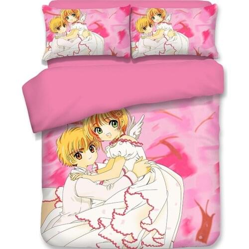 3D Anime Cardcaptor Sakura Print Bedding Set Duvet Covers Pillowcases NEW Comforter Bedding Sets Bedclothes Bed Linen 01