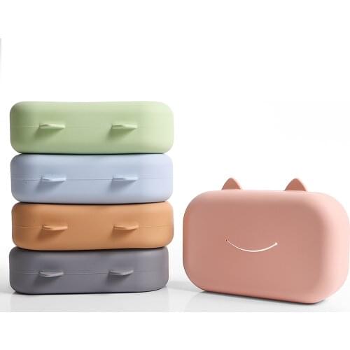 Soboba Tissue Box Cover 100% Silicone Kitty Cat Pattern Reusable Baby Care Wipe Box for Newborn Wet Wipe Box Holder