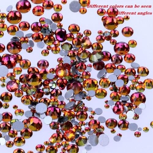 Red Rainbow Crystal Rhinestones For Nails Art Decoration SS3-SS30 Flatback Glue On Strass Stones DIY Crafts Garments