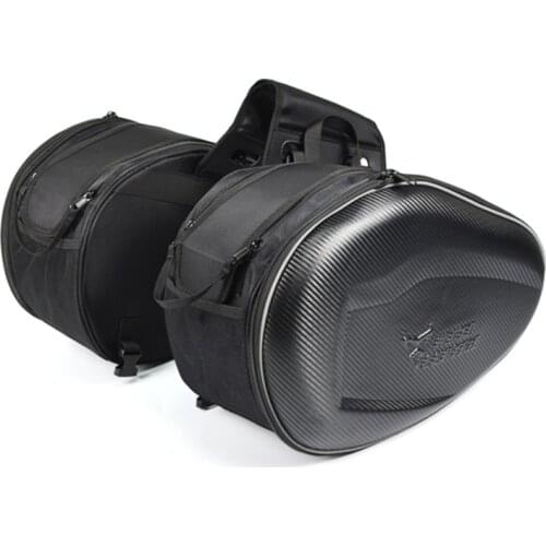 Motocentric Carbon Fiber Motorcycle Saddle Bag Saddlebags Luggage Suitcase Motorbike Rear Seat Bag Saddle Bag Waterproof Cover