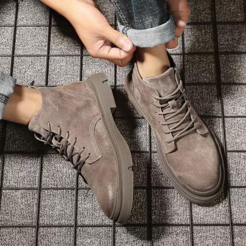 Men boots brand comfortable fashion Brogue boots leatherpo890