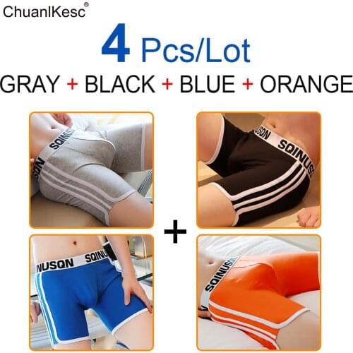 Mens long boxer pants cotton underwear mens sports shorts fashion running shorts fashionable underwear