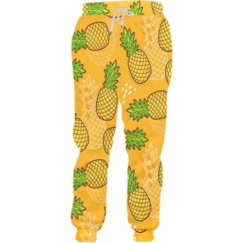 Men Jogging New 3D Pants Hot Sale Orange Pineapples Printed Casual Sport Fruit Casual Harajuku Sweatpants Oversized Wholesale