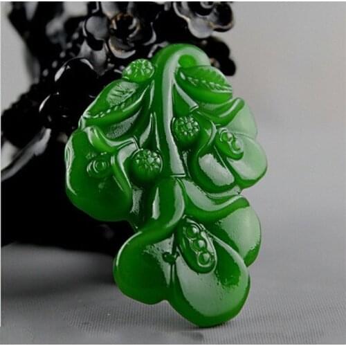 Natural Green Hand Carved Orchid Jade Pendant Jewelry Necklace Female Flower Gentleman Fresh Jasper Ruyi Orchid Pendant Jade