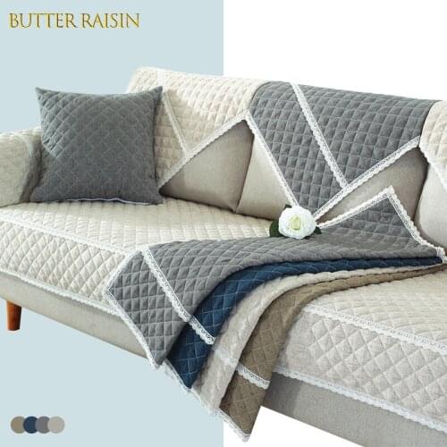 Non-slip Sofa Cover Seat Cushion Towel Solid Color Quilted Couch Covers For Living Room Armrest Backrest Slipcovers For Sofas