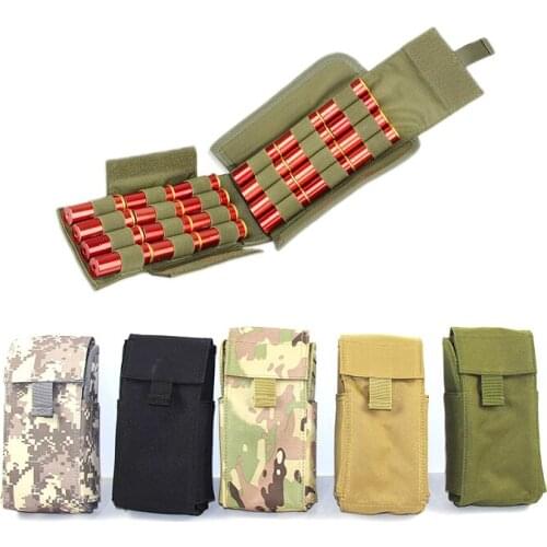 Nylon Magazine Pouches Tactical Molle 25 Round 12 GA Shells Bag Ammo Reload Storage Pouch Airsoft Shooting Hunting Accessories