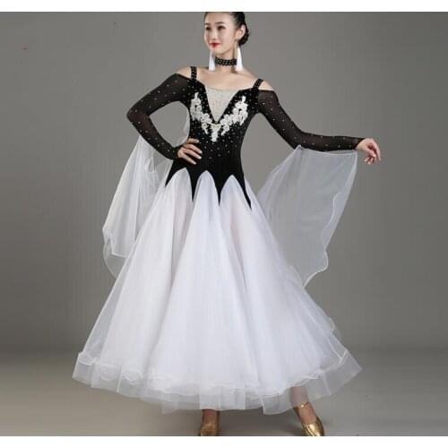 New Lady Ballroom Dancing Dress Modern Dance Competition Costume women Waltz Tango Foxtrot Quickstep dresses 063