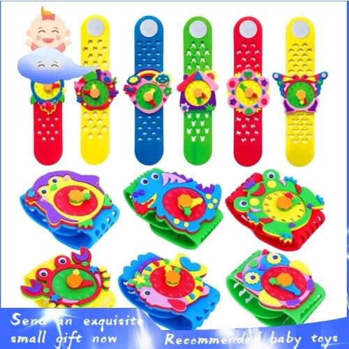 2020 New Products DIY Paste Watch Kindergarten Handmade Material Pack Cartoon Animal Watch Children Watch