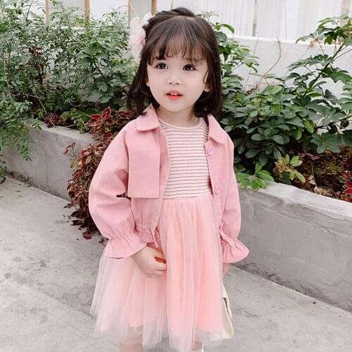 Girls Clothes Jacket + Mesh Dress Childrens Clothes For Girls Casual Style Kids Girl Clothes Set Spring Autumn Kid Clothes