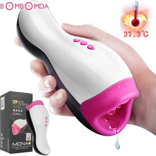 Blowjob Male Masturbator Vibrator Penis Sex Toy for Men Heating Automatic Oral Penis Delay Trainer Masturbator Cup Sex Machine