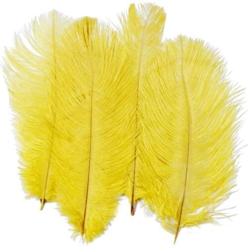 10Pcs/Lot Yellow Ostrich Feathers for Jewelry Making 15-70cm/6-28" Ostrich Feather Ostrich Plumes Wedding Feathers Decoration